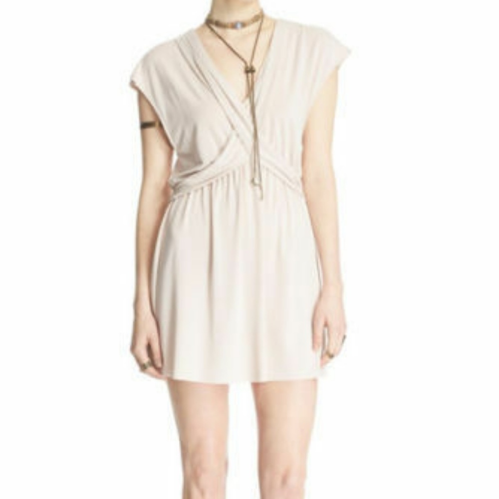 Free People Crisscross mini Dress in Mulberry M&L